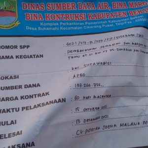Plag Pengumuman Proyek Jembatan