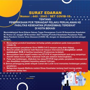 Surat Edaran Walikota Bekasi