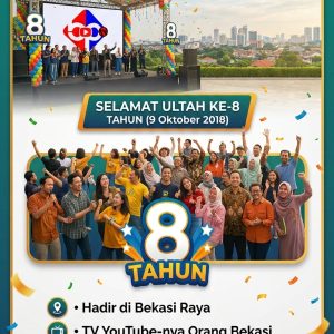 Flyer HUT ke-8 BEKASIPEDIA TV.