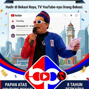Flyer Konten Gratis YouTube BEKASIPEDIA TV Ultah ke-8